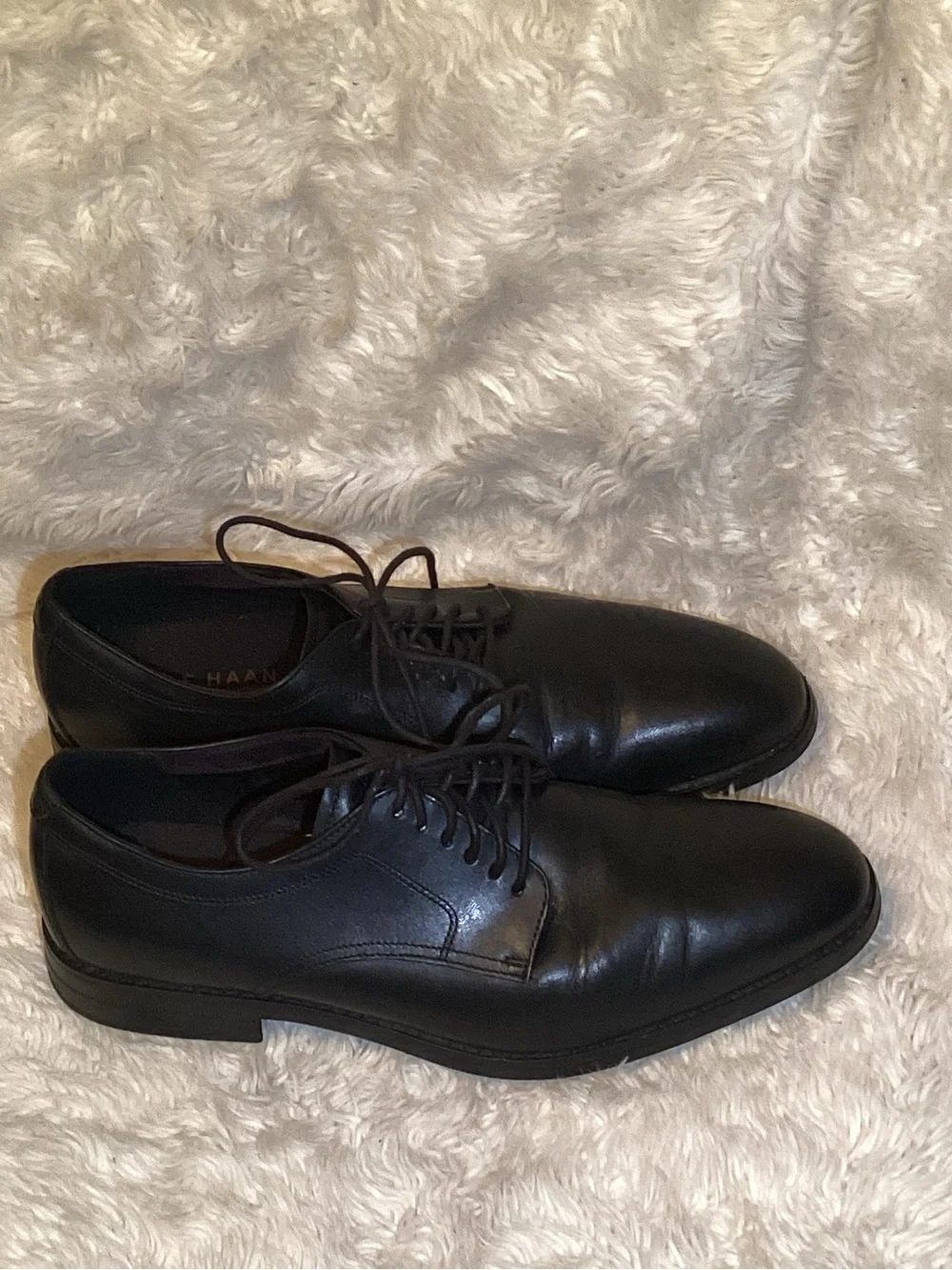 Cole Haan flexcraft Black Leather Lace-Up Derbys shoes size 10.5